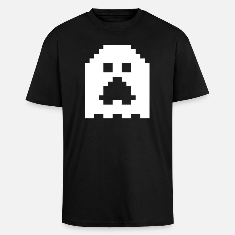 Ghost_Pixels_White - Oversized Heavyweight Unisex T-Shirt - Schwarz