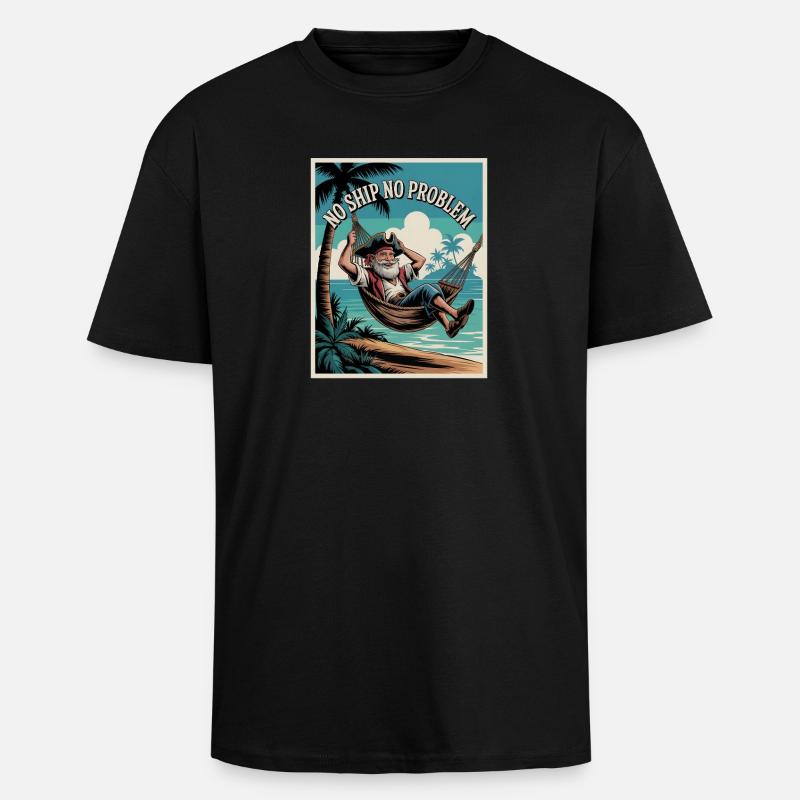 No Ship No Problem - Oversized Heavyweight Unisex T-Shirt - Schwarz