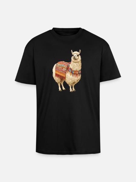lama - Unisex Oversized Heavyweight T-shirt - black