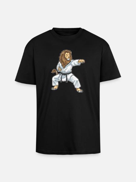 Lion Karate Martial Arts - Unisex Oversized Heavyweight T-shirt - black