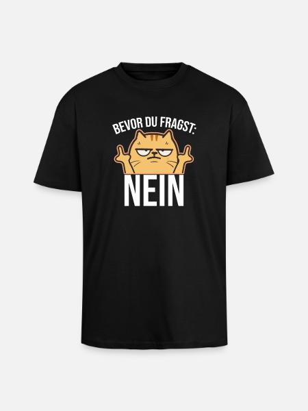 Middle Finger Cat - Unisex Oversized Heavyweight T-shirt - black
