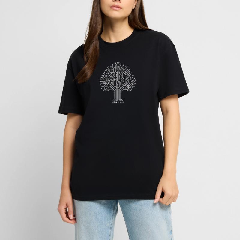 Binary Tree Joke Electrical Engineer Geek Humor Unisex Oversized Heavyweight T-shirt