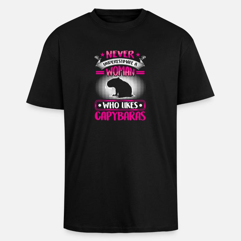 Le capybara sous-estime le capybara - T-shirt unisexe oversize épais - noir