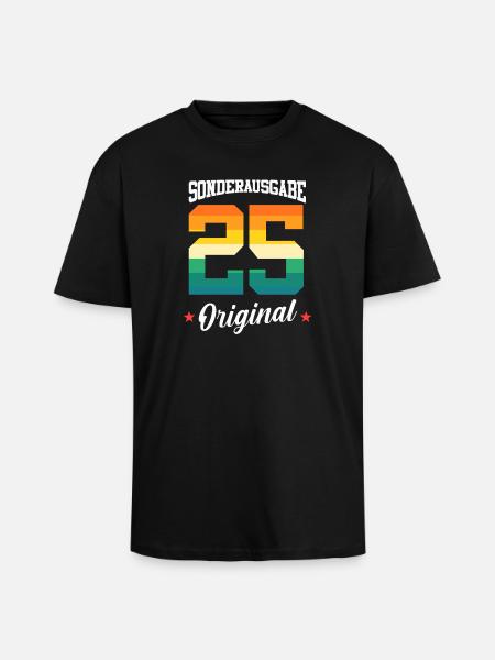 25 Anniversaire - T-shirt unisexe oversize épais - noir
