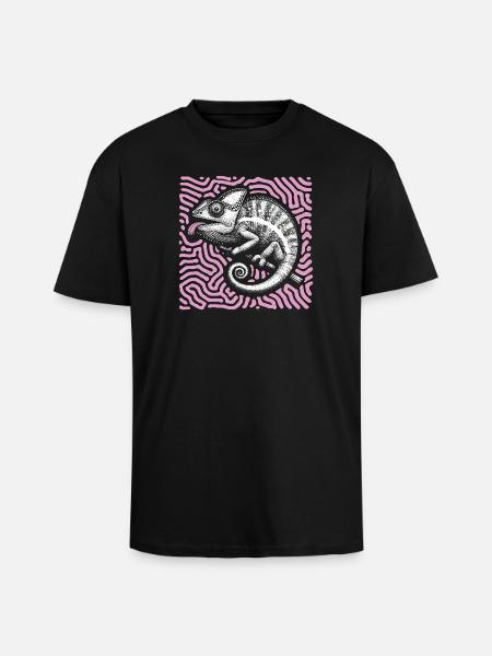 Chamäleon Pastell Stammeskunst - Oversized Heavyweight Unisex T-Shirt - Schwarz