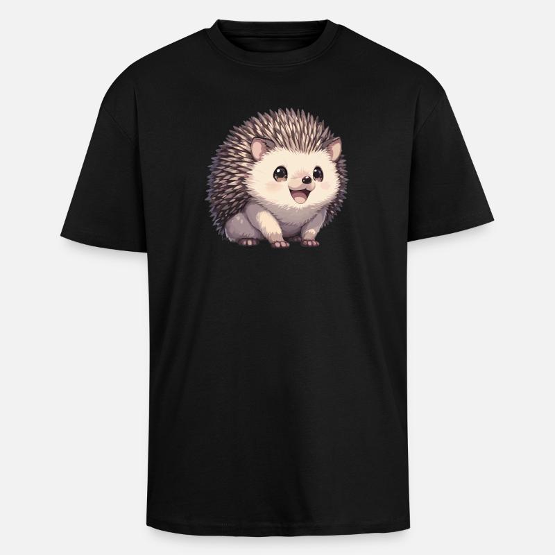 Hérisson - T-shirt unisexe oversize épais - noir