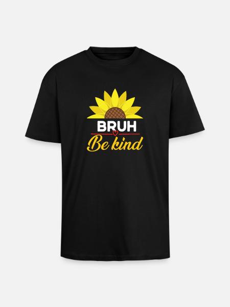 Be Kind Brew Sunflower - Unisex Oversized Heavyweight T-shirt - black