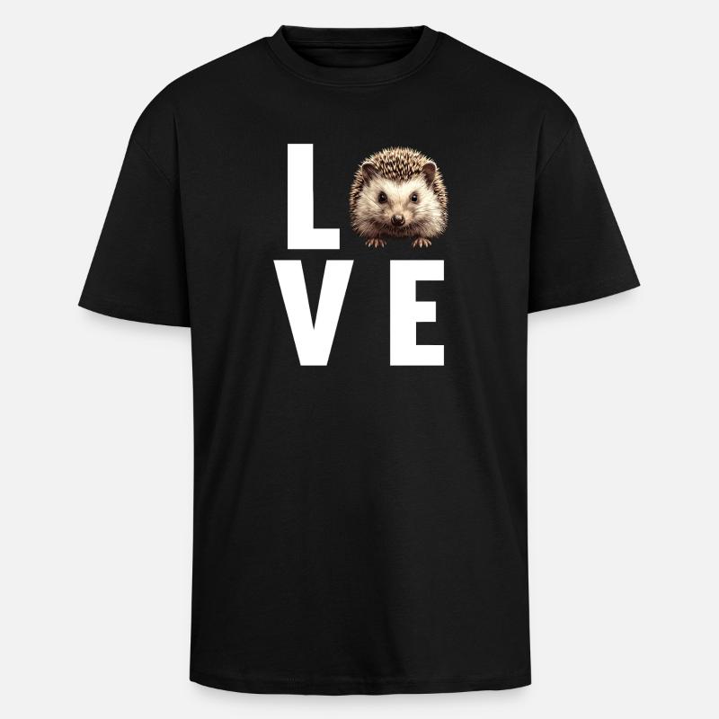 Hérisson - T-shirt unisexe oversize épais - noir