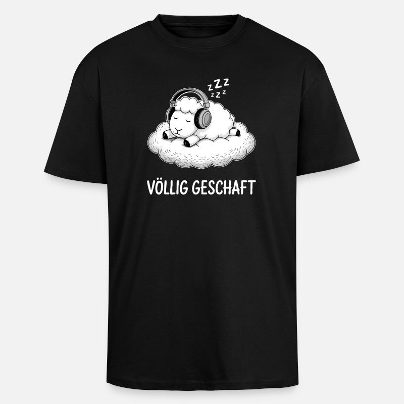 Completely done sheep design - Unisex Oversized Heavyweight T-shirt - black