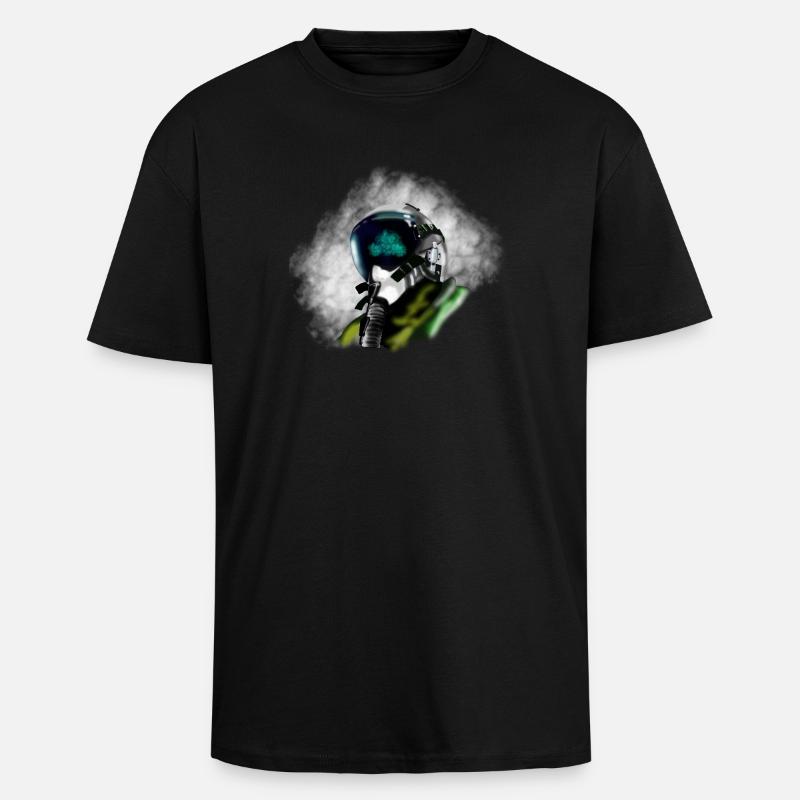 Jet Pilot - Oversized Heavyweight Unisex T-Shirt - Schwarz
