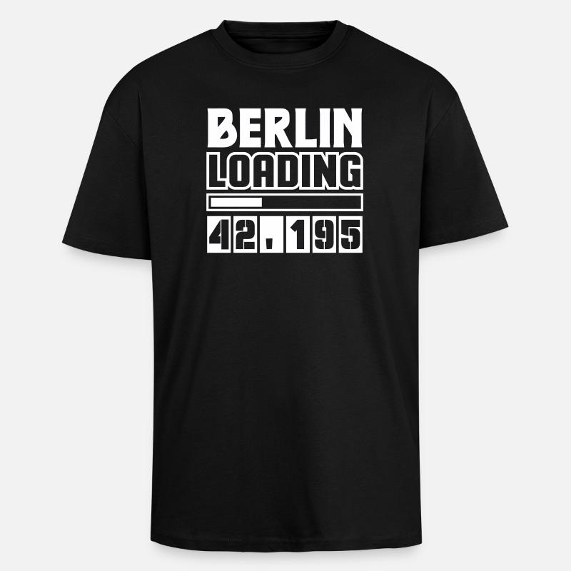 Berlin Loading 42.195 - Oversized Heavyweight Unisex T-Shirt - Schwarz