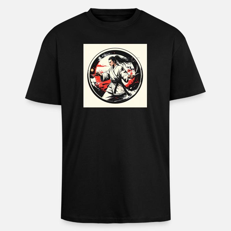 Kampfkunstheld im weißen Gi - Oversized Heavyweight Unisex T-Shirt - Schwarz