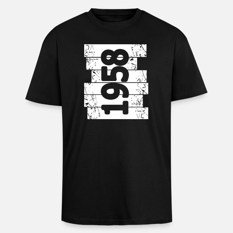 Eltern 1958 - Oversized Heavyweight Unisex T-Shirt - Schwarz