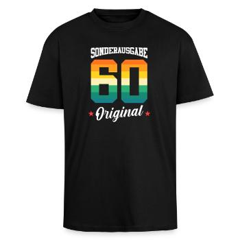 60 Geburtstag - Oversized Heavyweight Unisex T-Shirt - Schwarz - Vorne - Alina (178cm) & Michal (187cm)