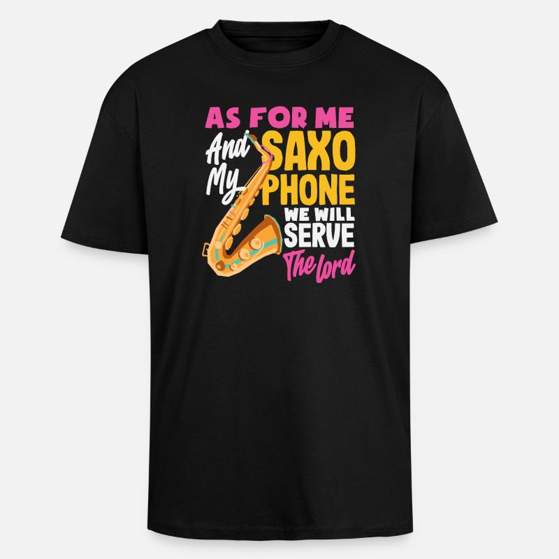 Saxofon - Oversized Heavyweight Unisex T-Shirt - Schwarz