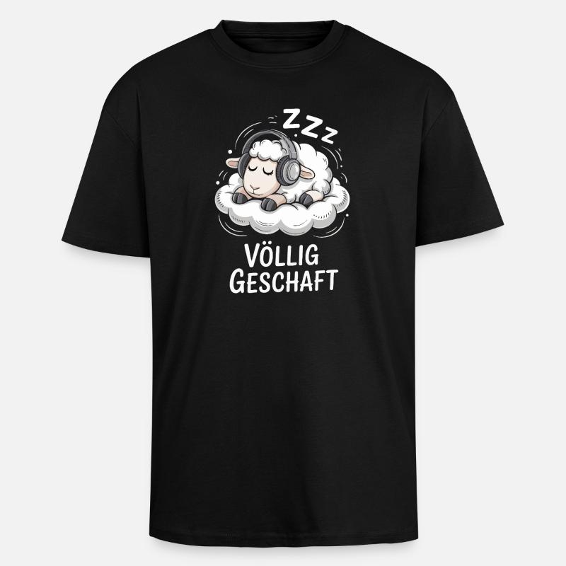 Conception de mouton entièrement réalisée - T-shirt unisexe oversize épais - noir