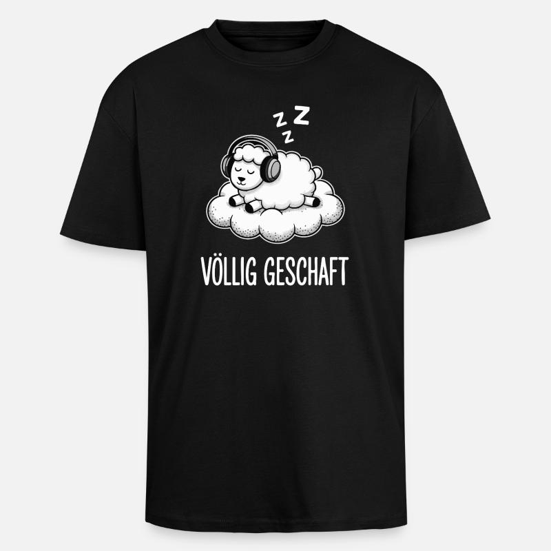 Completely done sheep design - Unisex Oversized Heavyweight T-shirt - black