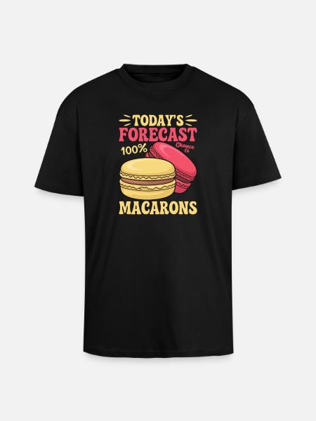 Macaron French Desserts - Unisex Oversized Heavyweight T-shirt - black