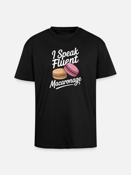 Macaron French Desserts - Unisex Oversized Heavyweight T-shirt - black
