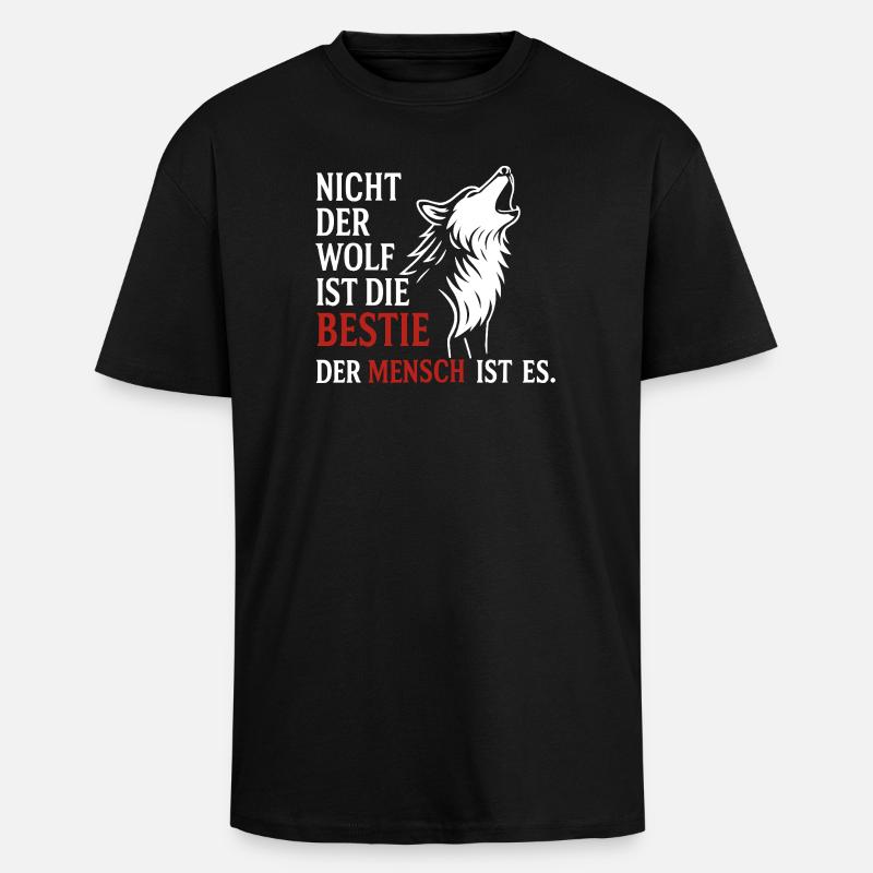 CoolesWolfs Design mit Spruch - Oversized Heavyweight Unisex T-Shirt - Schwarz