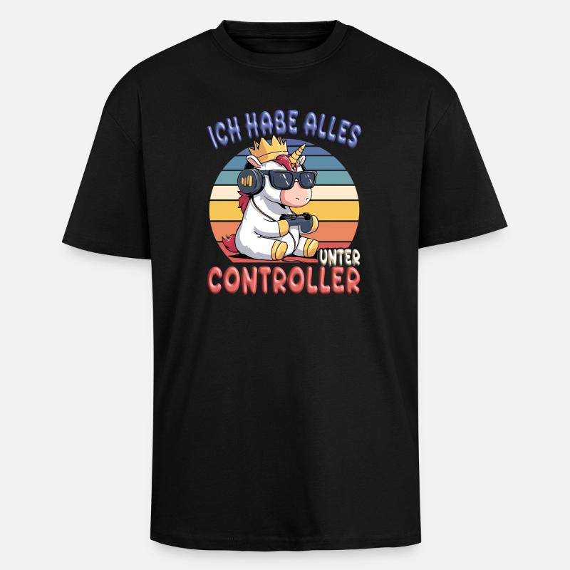 der könig will zocken - Oversized Heavyweight Unisex T-Shirt - Schwarz