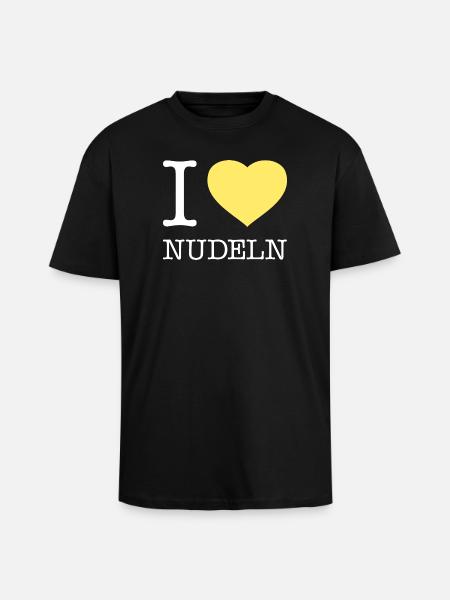 I love Nudeln - Oversized Heavyweight Unisex T-Shirt - Schwarz