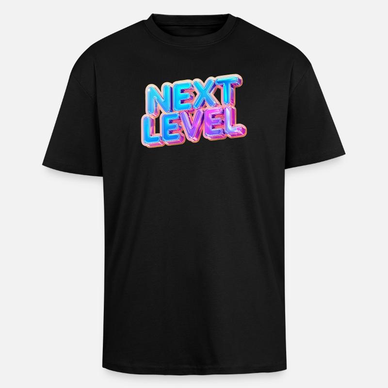 3D-Text der nächsten Stufe – mutiges Verlaufsdesign - Oversized Heavyweight Unisex T-Shirt - Schwarz