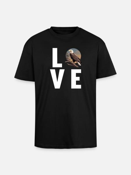 Eagle - Unisex Oversized Heavyweight T-shirt - black