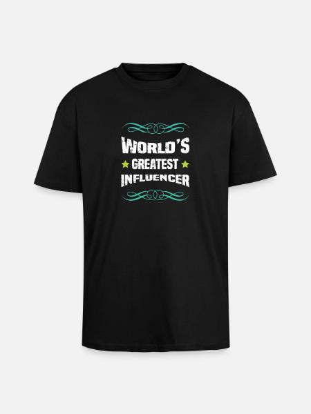 World's Best Influencer - Unisex Oversized Heavyweight T-shirt - black