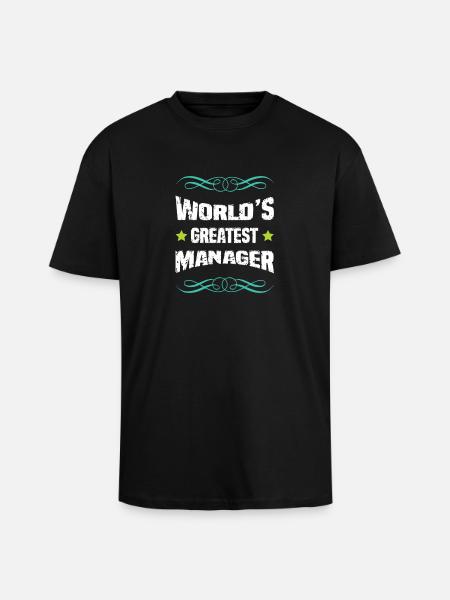 World's Best Manager - Unisex Oversized Heavyweight T-shirt - black