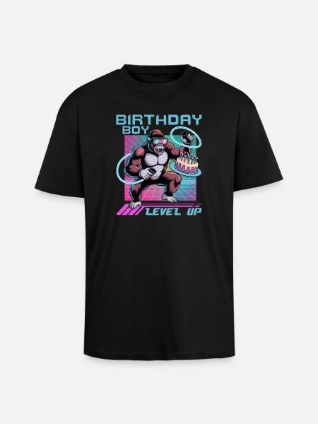 Birthday Gamer VR - Unisex Oversized Heavyweight T-shirt - black