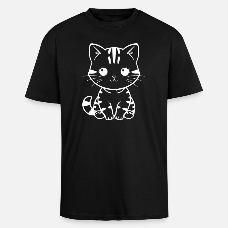 Idée cadeau tenue chat Noël - T-shirt unisexe oversize épais - noir