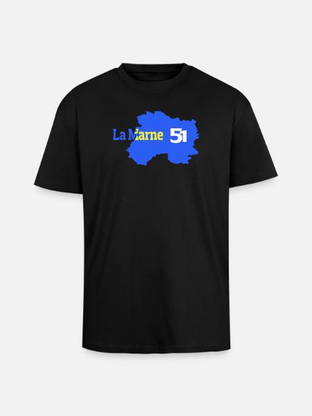 The Marne 51 Departmental Map - Unisex Oversized Heavyweight T-shirt - black