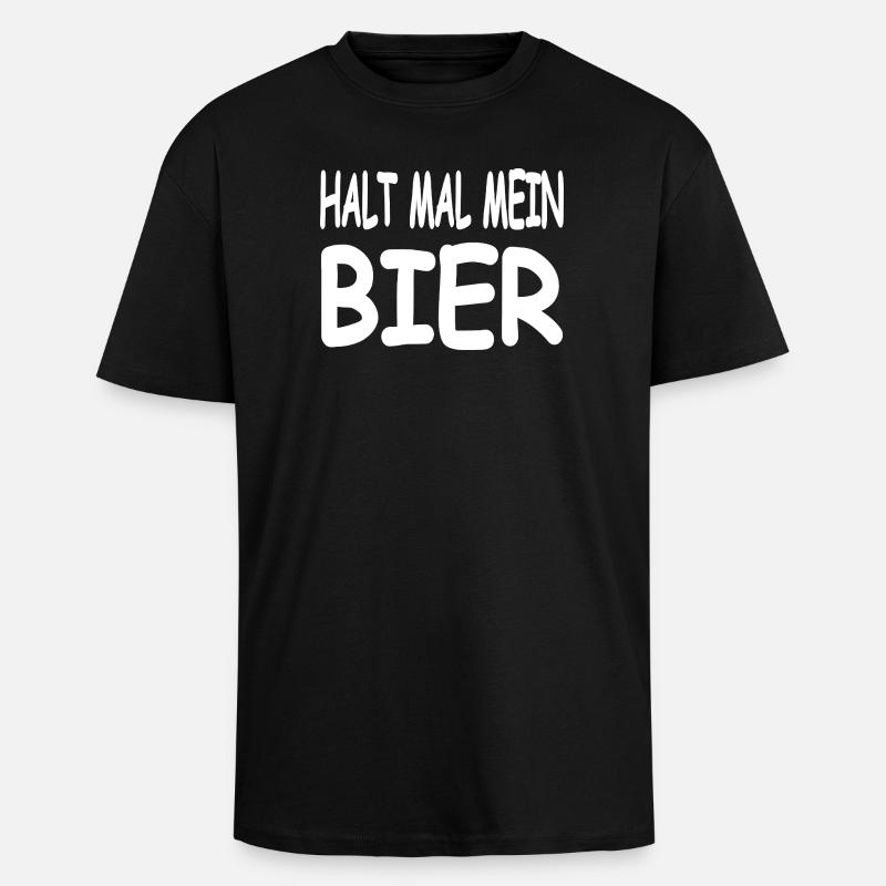 Bier - Oversized Heavyweight Unisex T-Shirt - Schwarz