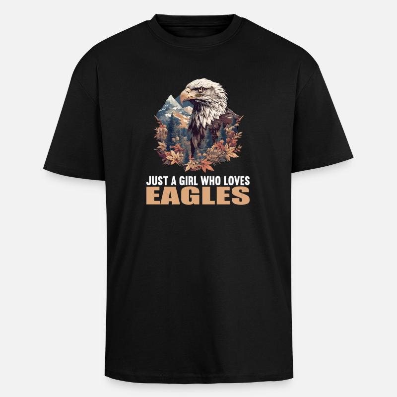 Adler - Oversized Heavyweight Unisex T-Shirt - Schwarz