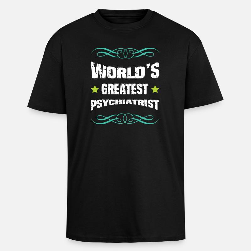 Weltbester Psychiater - Oversized Heavyweight Unisex T-Shirt - Schwarz