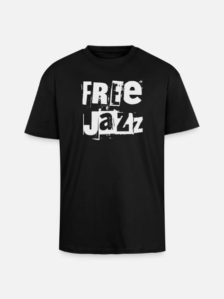 Typographie grunge free jazz - T-shirt unisexe oversize épais - noir