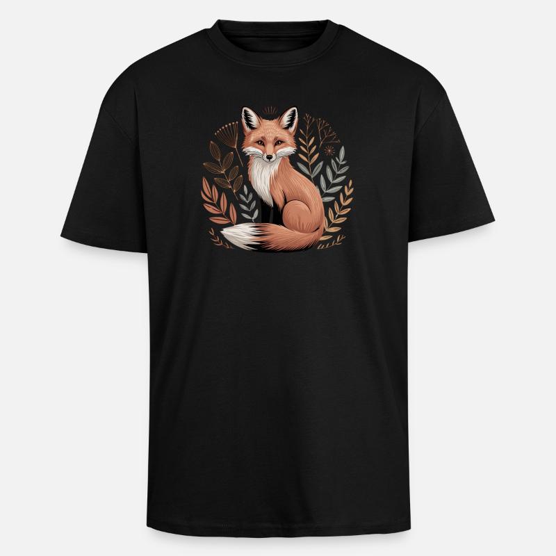 Boho Fox - Unisex Oversized Heavyweight T-shirt - black