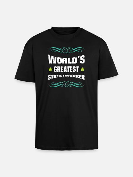 Weltbester Straßenarbeiter - Oversized Heavyweight Unisex T-Shirt - Schwarz
