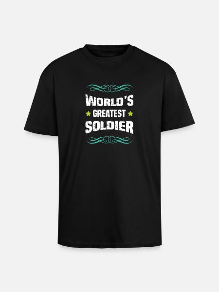 World's Best Soldier - Unisex Oversized Heavyweight T-shirt - black