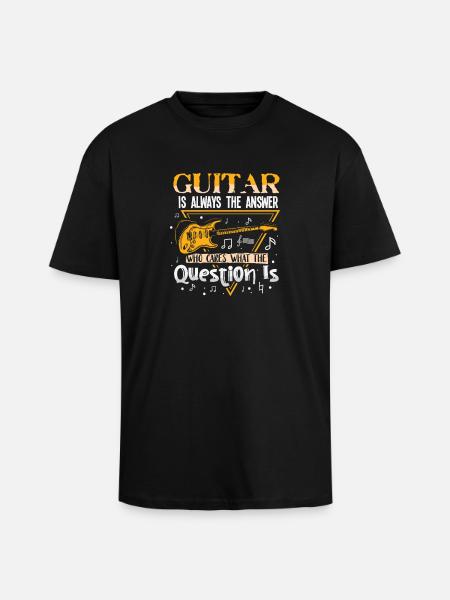 Guitar Guitar Player Musician Guitarist - Unisex Oversized Heavyweight T-shirt - black
