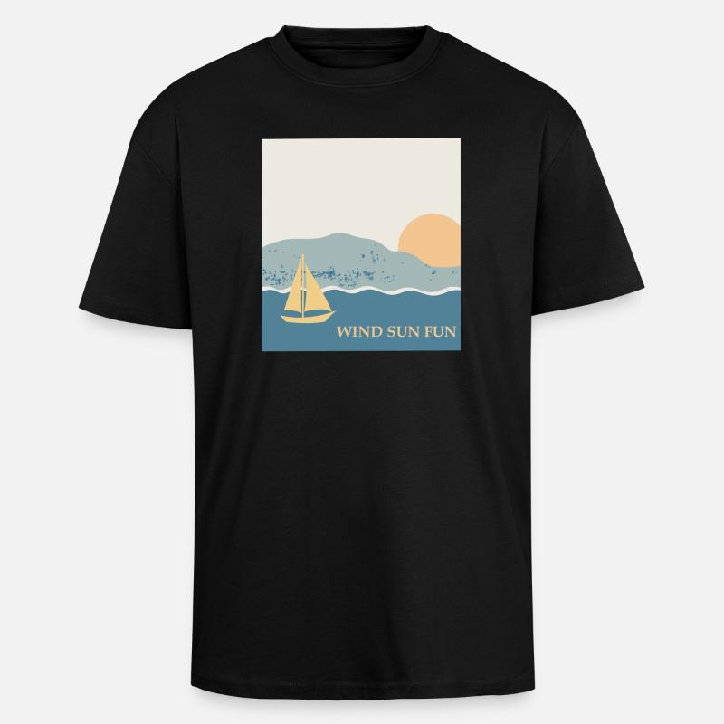 Vent Soleil Plaisir Navigation Rêve - T-shirt unisexe oversize épais - noir