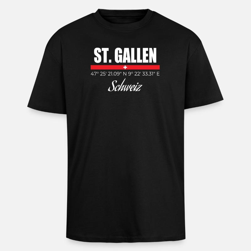 St. Gallen - Oversized Heavyweight Unisex T-Shirt - Schwarz