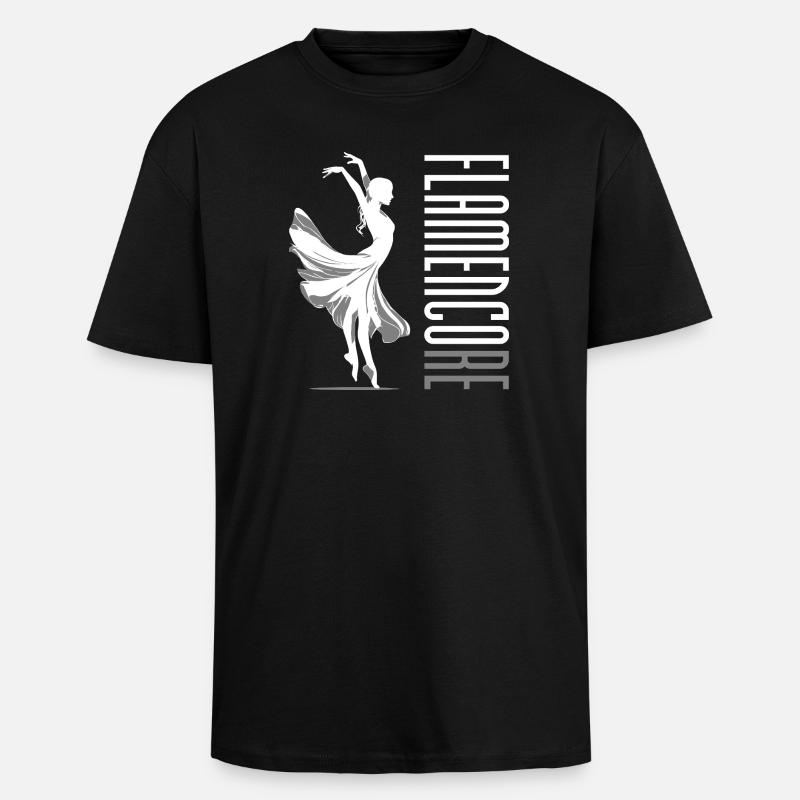 Flamencore White - Unisex Oversized Heavyweight T-shirt - black