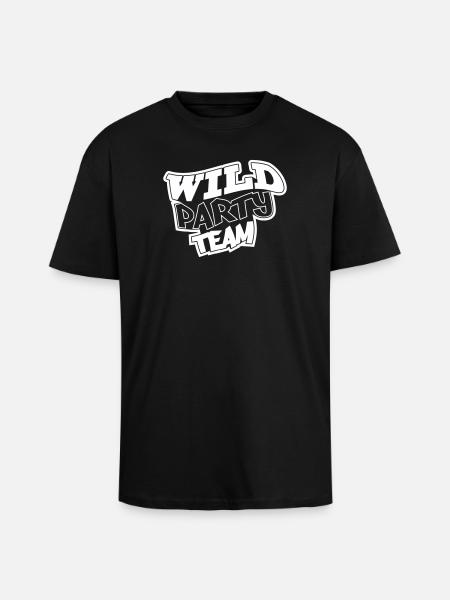 Wild Party Team Graffiti Motif - Unisex Oversized Heavyweight T-shirt - black