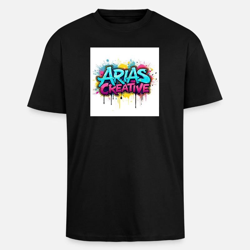Aris Creative Graffiti Logo - T-shirt unisexe oversize épais - noir