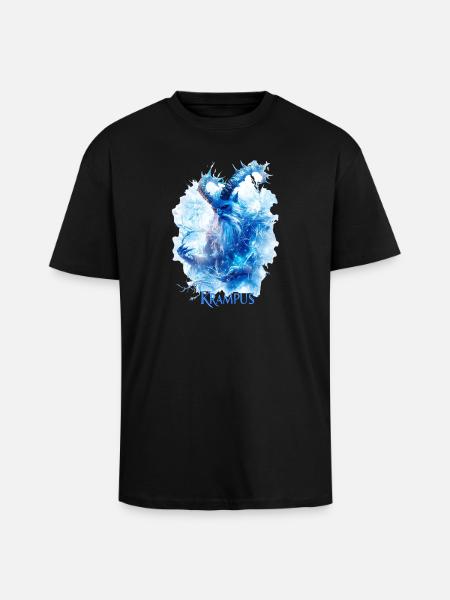Krampus Eisblau – Mystisches Wintermotiv Folklore - Unisex Oversized Heavyweight T-shirt - black