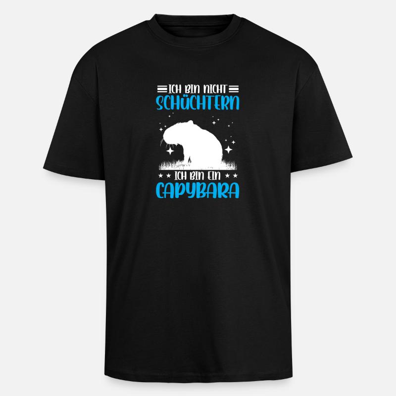 Capybara pas timide capybara - T-shirt unisexe oversize épais - noir