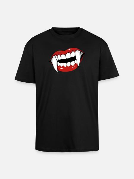 Vampire Lips Pop Art Halloween Party - Unisex Oversized Heavyweight T-shirt - black