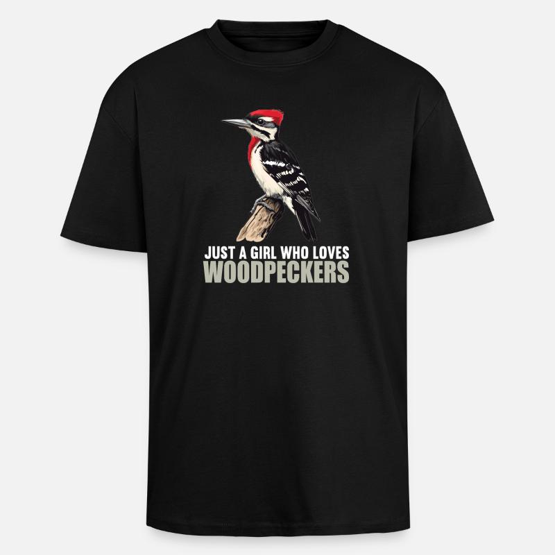 Spechte Specht - Oversized Heavyweight Unisex T-Shirt - Schwarz